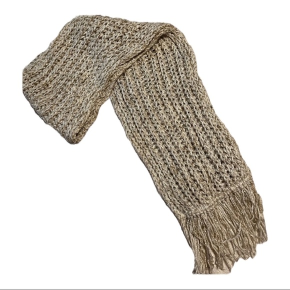 Crochet Scarf Cream and tan color - Picture 1 of 3